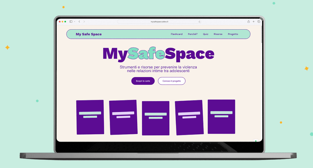 My Safe Space - gif animata con le schede del sito